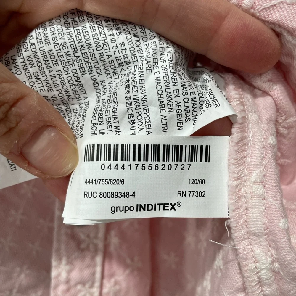 Zara Pink Button Down Kids Shirt with Star Pattern